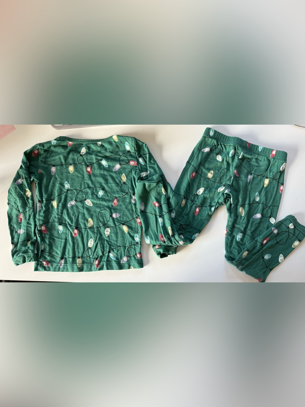 Kyte baby 18-24 month Green Holiday Light-Print Pajama Set